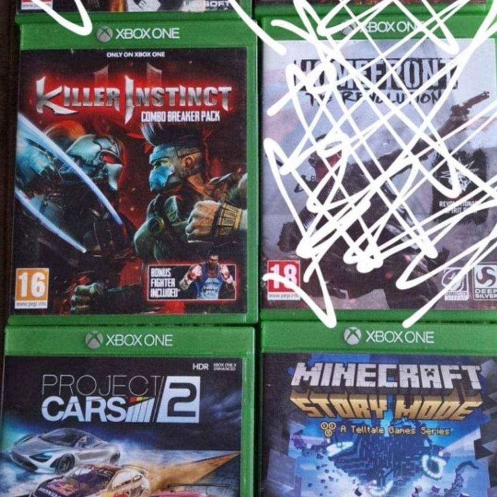 Minecraft story mode £6
Killer instinct £2
Project cars 2 £4
Mafia 3 £4
Fifa 19 £1.50
Fifa 20 £2.50
Star wars battle front £2
Assassins creed syndicate £5
Or all for £25

collection only malinslee