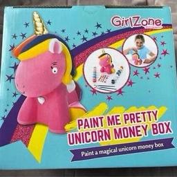 New Paint Me pretty unicorn money box - new in box