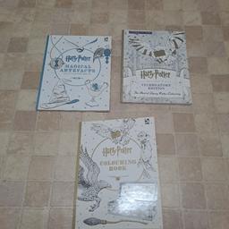 x3 colouring books. Two are brand new, one has one page coloured in, as shown on pics. cost £9.99 each book. Grab a bargain.  from a non-smoking home.