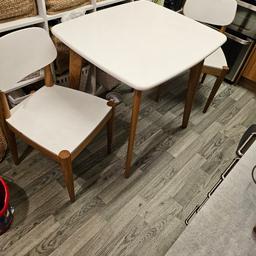 Lovely compact dining set from made.com consisting of two Joseph dining chairs and their Fjord compact dining table.

All items in natural oak and white. all dismantled for transport easy to put back together

These are 2018 models and in excellent condition. There are a few surface scratches, which are shown in last few photos.

Heavy and sturdy
Any questions please ask other items for sale having a clear out collection from swinton m27 or may be able to deliver locally for a fee
has a few marks so reduced
Please see my other items for sale. Thanks!