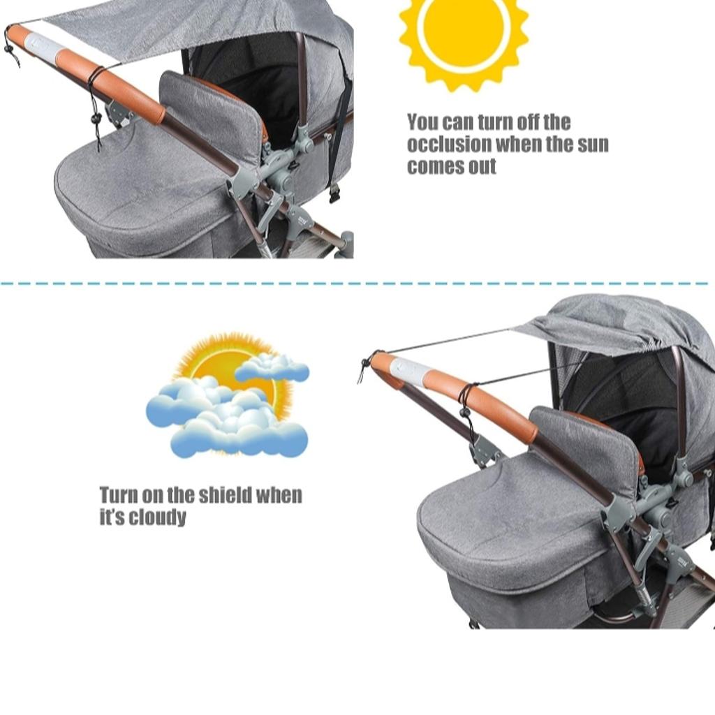 Pre-loved immaculate condition, like new.

Grey sun shade for buggy, pram or pushchair, keep the sun or rain away from your baby. Sunshade can be folded into a pouch, portable.

*Material: Polyester

*Dimension: L 49.8cm x W 30cm x H 66.5cm

* Uv protection 50+

* Waterproof

* Universal

* Portable, folds away in a small pouch

From a very clean, smoke and pet free home.

Collection only, from Tyersal area in BD4.

Grab yourself a bargin!
..Once it's gone, it's gone..