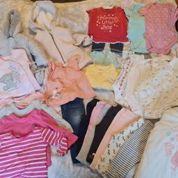 Variety of baby/girls clothes including leggings, tops, vests, sleepsuits, coats, pramsuit, cardigans.

Sizes from 3-6 months, 6-9 months and 12-18 months

Good clean condition, been in storage.

Smoke free home

Collection preferred but can deliver locally WA9