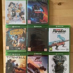 Xbox Series X and Xbox One Games Brand New.

Dark Souls Trilogy (3 games) - £30

Forza Horizon 3 - £10

Burnout Paradise Remastered - £10

Mass Effect Legendary Edition - £15

Tales of Vesperia Definitive Edition - £15

Call Of Cthulhu - £10

Destroy All Humans - £15

Xbox Series X
Xbox One X
Xbox One S
Xbox One

No postage or delivery on this item.
Collection from Wollaston DY8.
Smoke free, pet free home.
