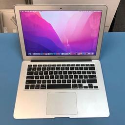 13” MacBook Air 2017 MacOS Monterey OSX intel i5 8gb Ram 256Gb SSD super Fast. 

Comes with Warranty so buy with confidence.

Excellent battery life. Grade A Like New

Fully updated to latest 2022 version OSX ready to use.
Great for uni uni work, school Teams, Zoom etc.

Super lightweight easy to carry anywhere.

macOS  Monterey 2022

Backlight keyboard
Camera & Mic Built-in

Intel i5
8GB Ram 
256GB SSD Lightning Fast
Intel HD Graphics 6000
Great for design work etc

Wi-Fi and Bluetooth 4.2
USB ports
Memory card Slot 

2019 version Microsoft office Word Excel PowerPoint, Outlook etc will  be included

Genuine Magnetic Apple Adapter