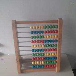 Wooden abacus 
Some marks and drawing to sides as shown in pics
Been in the family for many years, hence the markings!
Sold as seen