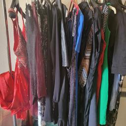 18 dresses
some are new with tags M&S
Atmosphere Body Flirt boutique Guray
Red herring next formul@ and newlook.
5£ each or 50£ all of them.
Rail not for sell only thr clothes

*Grey H&M sold one sold!