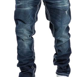 Jeans Herren Dicke Nähte Destroyed Regular Slim
Jeans Denim Hose Fit Dunkelblau W36/L32 NEU
53 cm Bundweite gedehnt die einfache Weite gemessen also 106cm Bundumfang gedehnt
Privatverkauf ohne Rücknahme