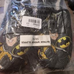 bnib fur lined batman slippers size 13 pick up only l10 fazakerley don't deliver these are a size 13 didn't have it in selection says 12 but they are a 13