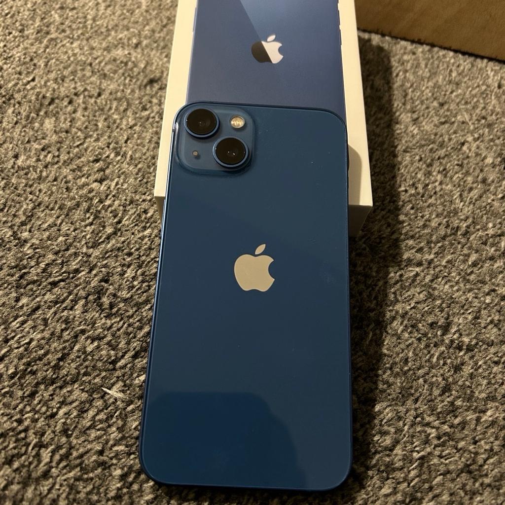 - Blue iPhone 13 128gb for sale. Unlocked to all networks.
- Purchased from Apple 2 years ago.
- Phone is in excellent condition with no scratches or cracks. Been in a case the whole time.
- Has a screen protector on.
- Works perfectly fine as it should.
- Battery operating capacity was showing at approximately 89-90%
- Comes in original box. Nothing else
-These phones are still going for over £600 new so get yourself a good bargain.

Any questions please ask.

Will be posted by Royal Mail special delivery 1pm hence the postage cost. Rather be safe than sorry.

No returns.
