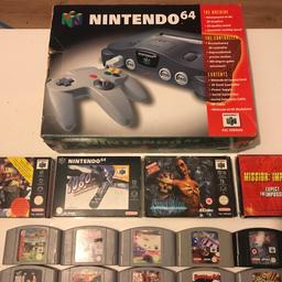 Nintendo N64 Original Console. Boxed
Comes complete with one controller Tv + power lead and 30 games. 4 of which are boxed.

Can deliver depending on location