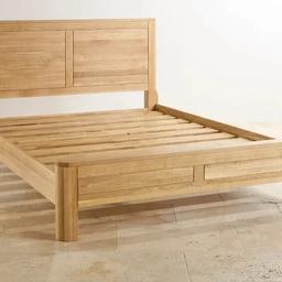 Solid Oak King Size Bed Frame.

Unique 100% Oak bed.

Dismantled and ready for collection.

Quality bed, just too big for my house.

Willing to sell as a bundle with Oak Ottoman Storage which will add £350 to this price

Please message if interested.

Here are the approximate dimensions:
Dimension	CM	Inches
A	Height	105	41.34
B	Width	157	61.81
C	Length	220	86.61

Check out my other listings for all sorts of other items!
Thank you