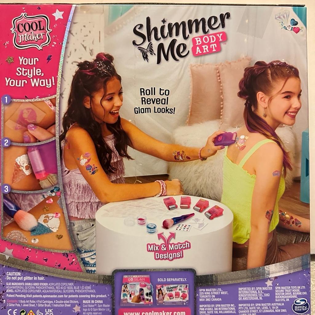 Cool Maker Shimmer Me Body Art - Kids Temporary Tattoo Set With Roller