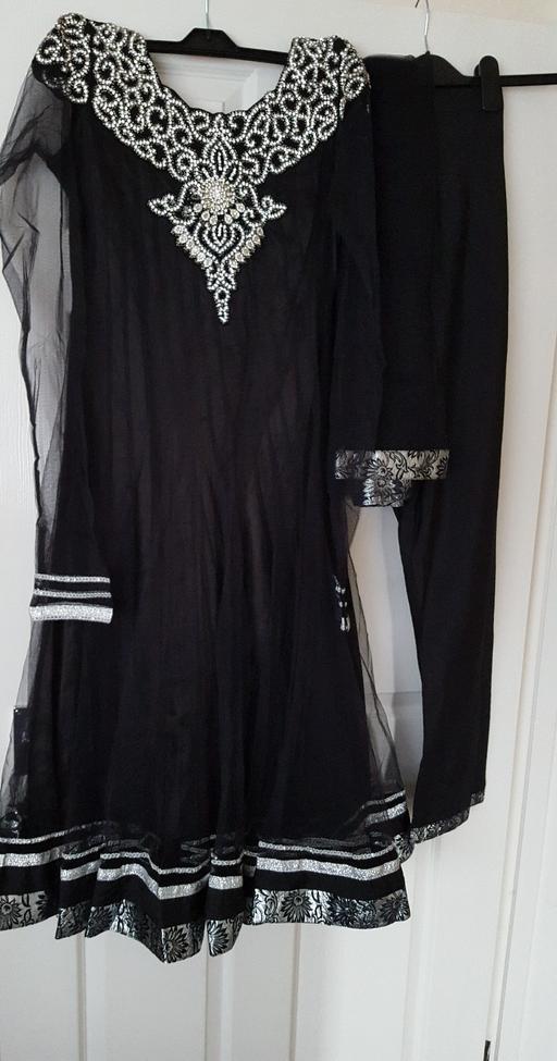 Buy & Sell West Midlands Birmingham - Photos for Black 3 Piece Diamante Chooridar Suit Size S