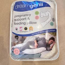 dreamgenii®
Getting comfortable in bed may be one of the greatest challenges during pregnancy – but the dreamgenii® Pillow can really help! The unique and patented shape of the dreamgenii® moulds comfortably around your bump, whilst also supporting your back and knees, as pregnancy progresses and sleeping becomes more difficult.
Then, once baby arrives, this long-lasting 2-in-1 pillow can also be used as a feeding support pillow after the birth.
Sold with 2 pillow cases.
 
FREE GIFT Tommee Tippee
The Closer to Nature Portable Travel Baby Bottle and Food Warmer from Tommee Tippee allows you to warm your baby’s feed to the perfect temperature while out and about. It requires no external heating source, making it a fuss-free way to heat baby bottles while travelling.
It fastens with a secure lid that prevents hot water from leaking into your bag and is made from BPA and phthalate free materials.
Retail price £9.99