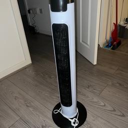 Tall tower fan black and white multiple settings oscillating electric quiet