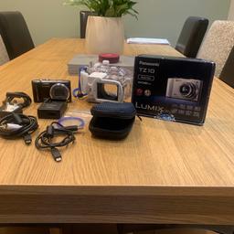 Panasonic LUMIX TZ10 with waterproof housing unit
Camera can be used on its own or for use in water has waterproof housing unit for a depth up to 10 metres
All in very good condition and working order