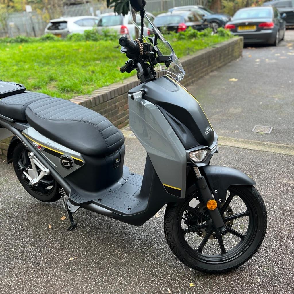 Top Speed 56mph,Charge Time,3-4 Hours,Range Up To 87 Miles,Dual Battery Capacity 2700WH
Available single battery and double
Max Torque - 171Nm,Charge Time - 3-4 hours
Dimensions LxWxH - 2022mm/790mm/1442mm
Single Battery:Up to 44 Mile Range
alternative to a 125cc,4000W peak motor
Front Rim - MT 16
Rear Rim - MT 14
Battery - Lithium Battery (pouch cell) - ATL - 60V / 45Ah
1397 miles
Good as new with added features such as city grip 2 tyres front and rear
Slime 10193-51 2-in-1 Tyre & Tube Sealant Puncture Repair Sealant inserted into tyres for puncture protection
Extra visibility with extra mirrors
Fitted with a Givi E251 Universal Monokey Adaptor Plate Compatible with all Givi Monokey cases
Has Fork Protectors attached
Quad Lock Motorcycle Handlebar Mount PRO for iPhone and Samsung Galaxy Phones installed.
Include the Wireless Charging Heads with your Quad Lock Motorcycle mounts for secure waterproof wireless charging.
Also installed Quad Lock Vibration Dampener
Oxford cover