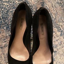 Used authentic Miu Miu high heel shoes. Beautiful with open toe. Black sued leather.