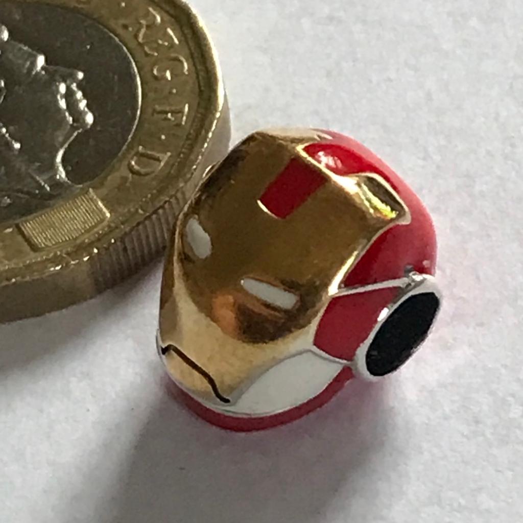 Genuine 925 Silver Iron Man Charm comes in a cute velvet pouch Fits Pandora Bracelet Tony Stark