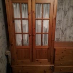solid antique pine double wardrobe with large drawer 120.00 I want and collection only