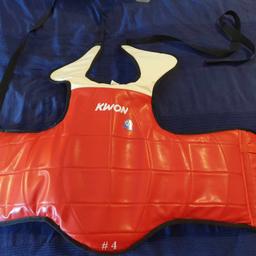 red blue reversible
body armour by Kwon
Taekwondo martial arts chest rib protector
in great condition