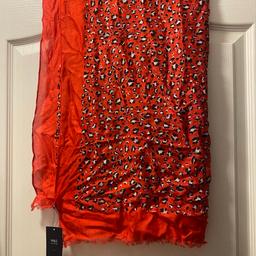 BNWT Womens large red scarf. Unwanted Christmas gift.