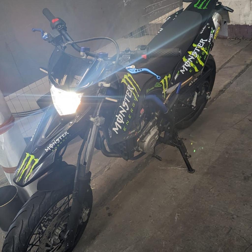 Yamaha WR 125x 'supermoto' 2013..11k miles MOT due 14th Feb will put full new one on at point of sale if required full arrowe exhaust tail tidy loads of extras money spent regardless serviced November recent front tyre rides as it should no issues 15bhp quick bike 80+mph selling due to pass car test these go for 3k+ on ebay so bargain price £2750 ono