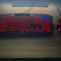 Sharkoon Skiller Pro LED Tastatur und Dland T90 Maus, beide haben alle möglichen Farben integriert für die Led leuchten