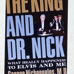 EXTREMELY RARE TO FIND IN UK
As Elvis fans will know, Dr Nick was Elvis’ Doctor who prescribed Elvis the drugs he thought he needed.
Dr Nick was vilified by media, Elvis’ family and friends, Elvis fans worldwide some going as far as death threats and he was dubbed in the media as ‘The King Killer’.
What is abundantly clear is that he truly loved Elvis – you might think that is strange having been the one responsible for the drugs being given to Evis. 
Like some of you reading this listing I too have read easily in excess of 1000+ books and magazines. It is not an exaggeration to say that this book must be read and is a game changer. You will feel a greater level of sympathy for the Doctor in this situation than you did before reading.
As you progress through this book, there will be tears, laughter, disbelief to the point you will need to read bits again and every other emotion in between.
These come onto the market so rarely that you may never see another!! 
REF: 15