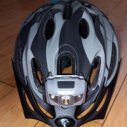 professional modified urban camouflage falcon helmet for scooter bike ect with front light with 4 modes and reflective straps either side of helmet