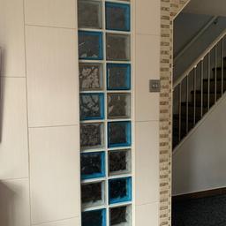 48 in total Fantastic Glass Blocks
( 24 in light blue )
( 24 in clear white )
I’ve put photos on how they can be used to see examples of how it would look
I’ve got them as a divider wall through the hall and kitchen so you get more light coming in rather than a study wall
I also have it as my upstairs staircase that looks great everywhere
Selling as I bought too many
But much better than a sturdy wall as no more painting and much more light in whatever room

Suitable for inside or outside use
Great for decorating divider rooms
looks very impressive
£150 PRICE REDUCED
Collection only
Or £3.50