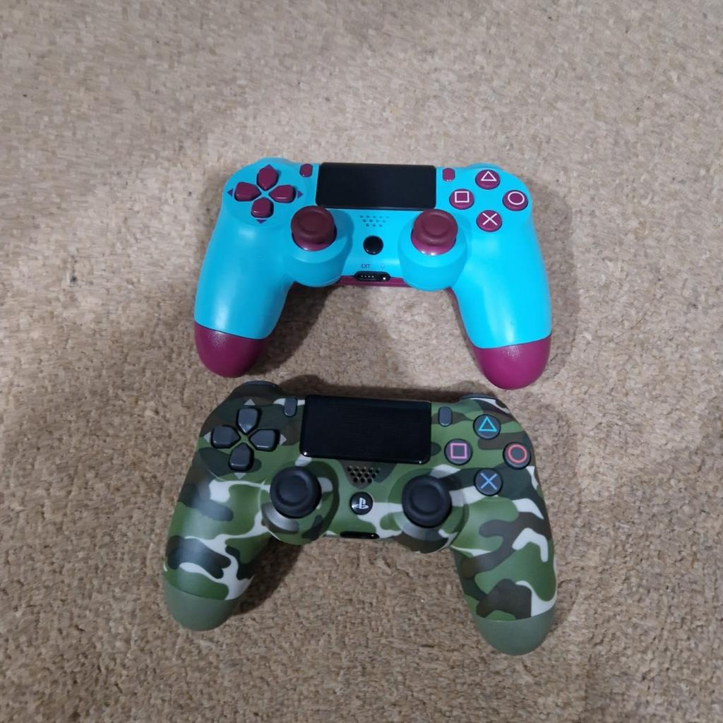 as new PS4 controllers one has a box too as shown in pictures but box damaged abit, selling due to upgrade to PS5