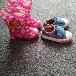 pair of wellies
pair of jean trainer shoes
both size 4 toddler