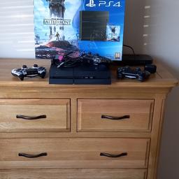 Ps4 for sale in good working condition 3 contollers 2 original 1 gioteck compatible controller hdmi lead charging lead and mains plug all here all with original box and factory reset done ready for new set up