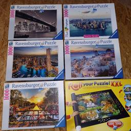 Verkaufe hier verschiedene gut erhaltene Ravensburger Puzzle.

Preis je Puzzle 7 Euro.

Puzzlematte kostet 10 Euro.

Bei Interesse bitte E-Mail.

Da Privatverkauf keine Garantie oder Rücknahme.