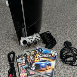 Playstation 3 with 2 unoffical controllers as originals have be broken. Perfectly working condition and have had the console from brand new. Comes with 3 games aswell.