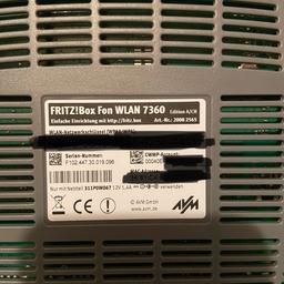 Verkauft wird ein gebrauchter aber voll funktionsfähiger Router Fritz!Box Fon WLAN 7360 (Edition A/CH)
Kabel wie auf Foto ersichtlich sind dabei.
Für weitere Details bitte einfach melden.
Versand bei Kostenübernahme möglich.
Keine Garantie/Gewährleistung.