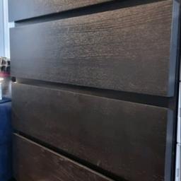 Malm ikea draw that I no longer need. Has a small dent as seen in picture, otherwise in good condition. Comes from smoke free/pet free home.
color is dark brown (as seen in pic)