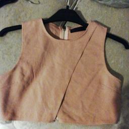LADIES PEACH COLOURED CROP TOP, MISSGUIDED, SIZE 10.COLLECTION ONLY.