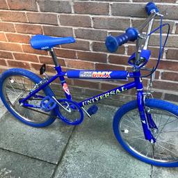 Oldshool bmx bike.
universal super tracker.
Good condition all original apart from new tyres.
Can be rode straight away safely.
Sat in garage collecting dust,dirt and some rust putting.
Cash on collection only.
Collect from ch2 (Upton) / ch1 (Blacon)