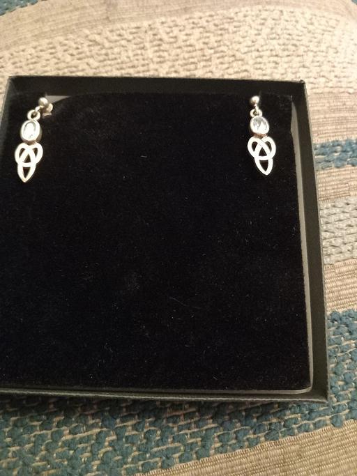 Buy & Sell Nottinghamshire Nottingham - Photos for silver Aquamarine Celtic style earrings