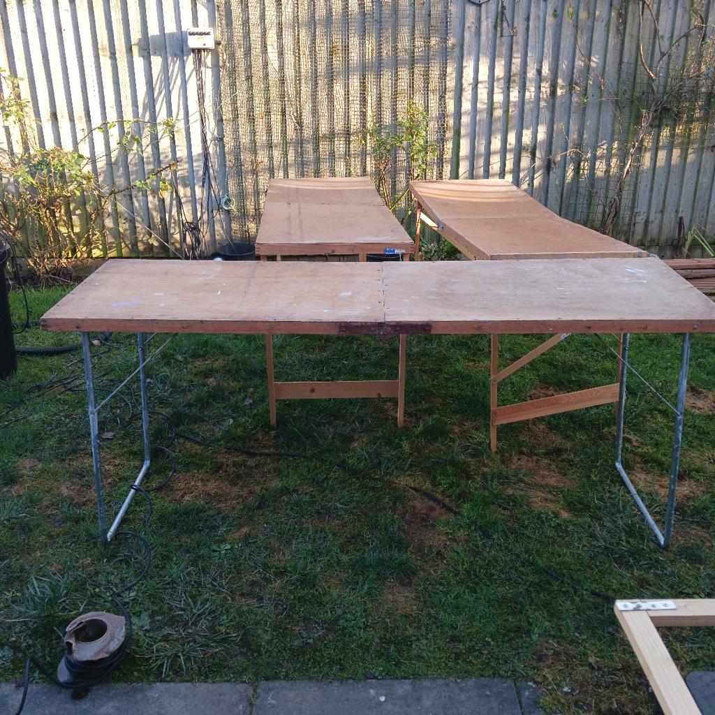 decorating tables two wooden legs and one with metal legs £20 the lot only the two wooden legs left 10 pound the two