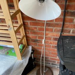 Two lamps one floor and one table 
Chrome stands with white glass shades
In very good condition 
Collection or could deliver locally for a fee 
Will split if needed £20 and £40 or both for £50.