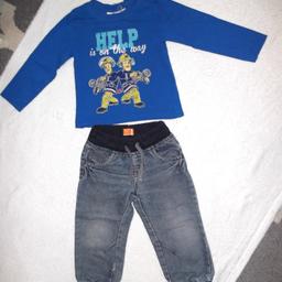 Zustand: sehr gut
Marke: Feuerwerhman Sam und Pusblu
Shirt: blau mit Print, Feuerwehrmann Sam
Jeans: blau

Versand nur innerhalb Deutschland zzgl. 2,50 €