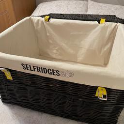 Large Selfridges hamper basket
Only used to deliver hamper in
Height 33 cm. Width 60cm. Depth 47cm