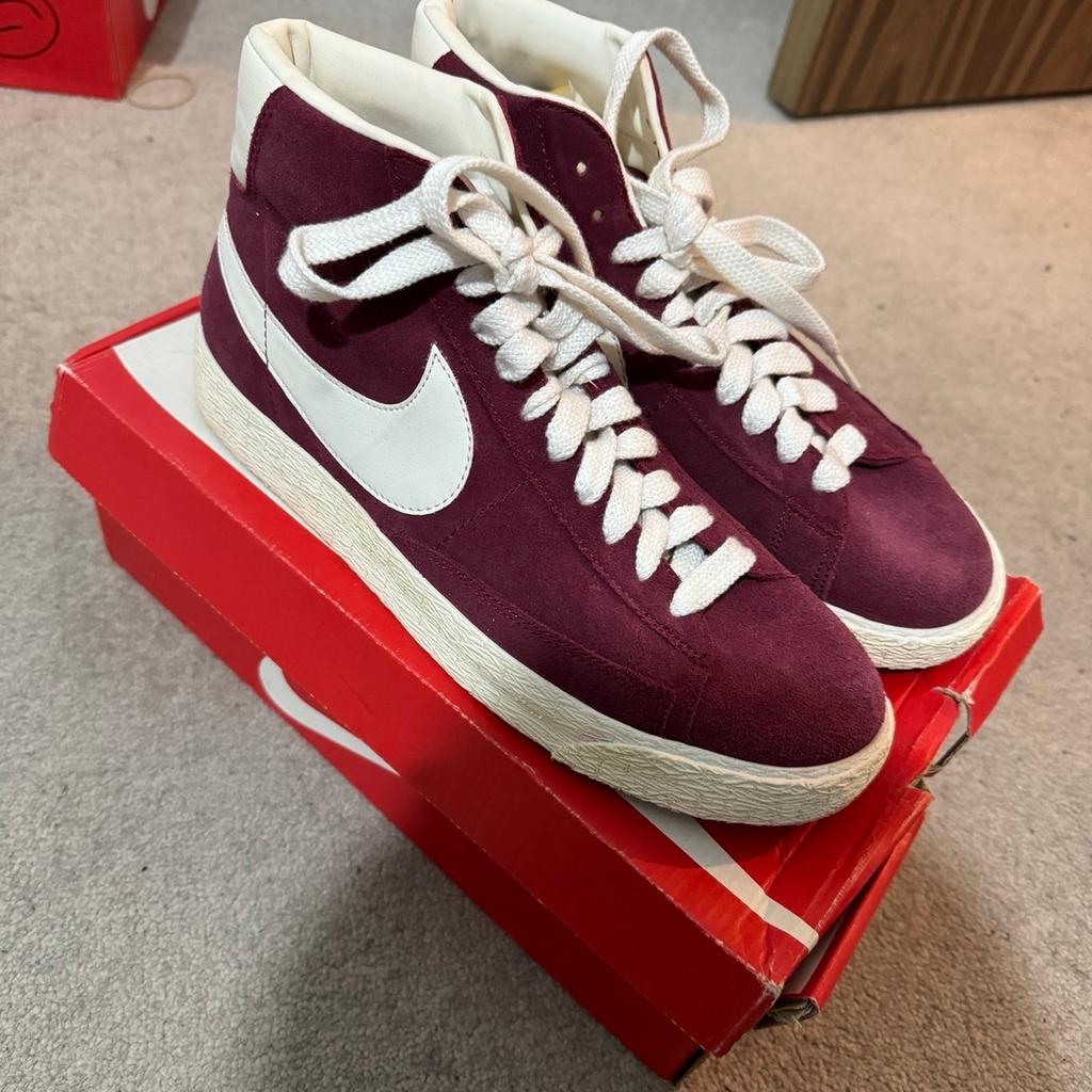 Nike Mid Blazers in Burgendy
Good condition. Only worn a handful of times
Size 8
£60