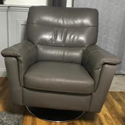 Genuine real high quality leather swivel chair and footstool with Crome stand on both few marks but not noticeable without getting right up close cost over £799.00 great bargain no problems with both at all no silly offers will be looked at 
offers very near to price will be considered 
welcome to view at time arranged by both