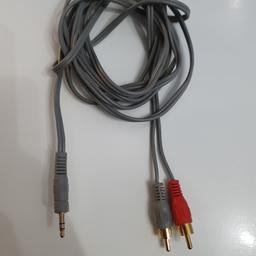 3.5mm Aux to 2 RCA Adapter Audio Cable for Stereo Speaker or Subwoofer with Gold-Plated Plugs, 2.5m

Adapter cable connects a smartphone, tablet, or MP3 player to a speaker, stereo receiver, or other RCA-enabled device
3.5mm Male connector on one end and two Male RCA connectors on the other end

Works with left and right audio input and devices with a standard 3.5mm auxiliary jack (typically used for headphones or ear buds)