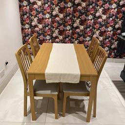 For sale is an almost new (bought 2 weeks ago) Ikea Ekedalen extendable table (seats 6 - 8) with 4 matching Ekedalen chairs. Total price was 449£

Only sold as a set.