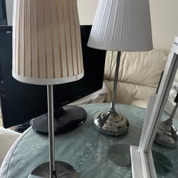 2 table lamps with gathered shades, smaller lamp is £10 and larger one is £12, buying both for £20, both working lightbulb included and can be collected from central London location or delivered within Greater London area.